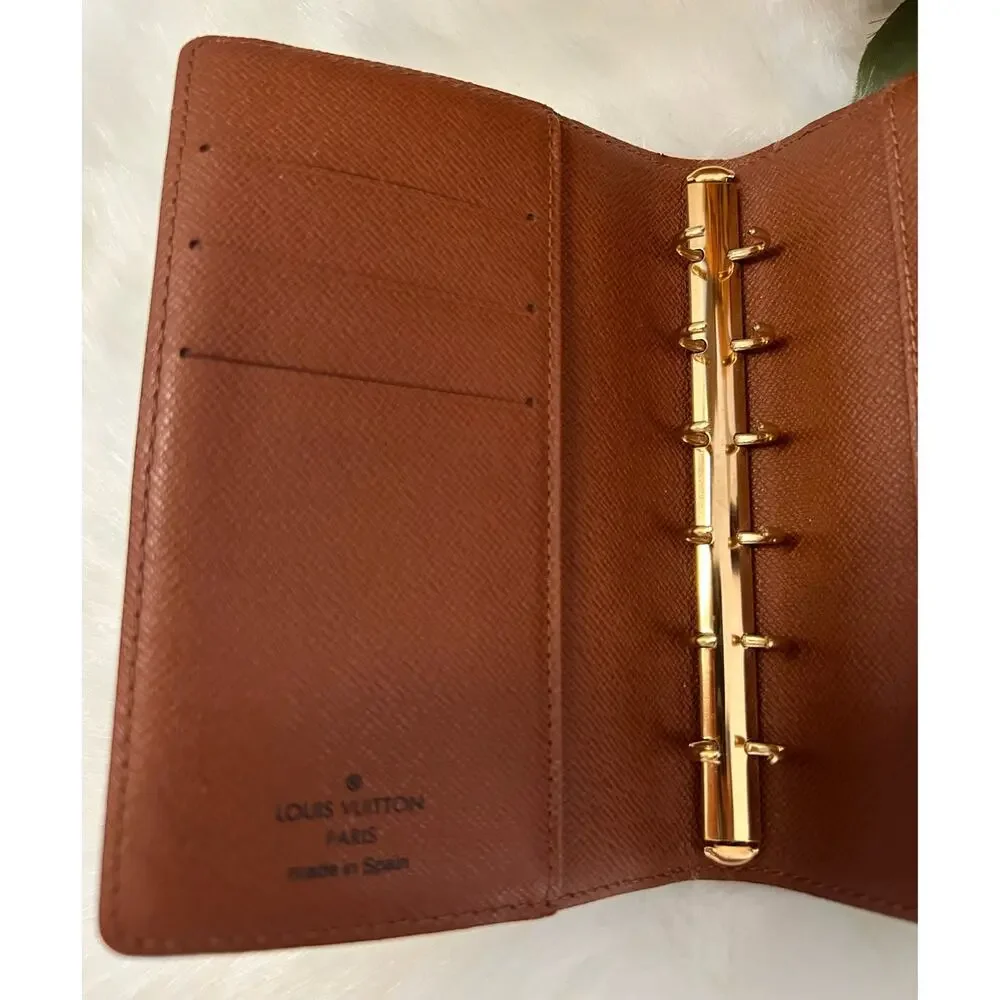 Vintage Authentic Louis Vuitton Monogram PM Ring Agenda Made in Spain CA1918